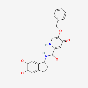 molecular formula C24H24N2O5 B13361575 5-(benzyloxy)-N-(5,6-dimethoxy-2,3-dihydro-1H-inden-1-yl)-4-hydroxypyridine-2-carboxamide 