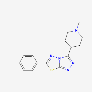 molecular formula C16H19N5S B13361592 6-(4-Methylphenyl)-3-(1-methyl-4-piperidinyl)[1,2,4]triazolo[3,4-b][1,3,4]thiadiazole 