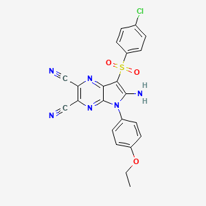 6-amino-7-(4-chlorobenzenesulfonyl)-5-(4-ethoxyphenyl)-5H-pyrrolo[2,3-b]pyrazine-2,3-dicarbonitrile