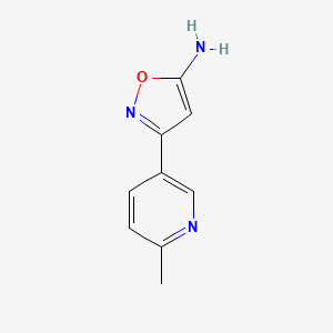 molecular formula C9H9N3O B13361639 3-(6-Methylpyridin-3-yl)isoxazol-5-amine 