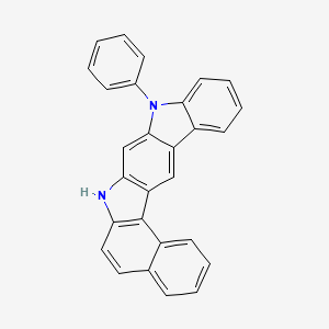 molecular formula C28H18N2 B13361648 9-Phenyl-7,9-dihydrobenzo[g]indolo[2,3-b]carbazole 