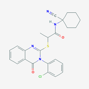 2-((3-(2-Chlorophenyl)-4-oxo-3,4-dihydroquinazolin-2-yl)thio)-N-(1-cyanocyclohexyl)propanamide