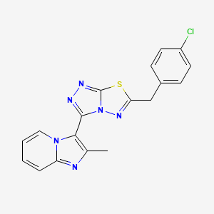 3-[6-(4-Chlorobenzyl)[1,2,4]triazolo[3,4-b][1,3,4]thiadiazol-3-yl]-2-methylimidazo[1,2-a]pyridine