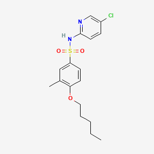 molecular formula C17H21ClN2O3S B13361709 N-(5-chloro-2-pyridinyl)-3-methyl-4-(pentyloxy)benzenesulfonamide 