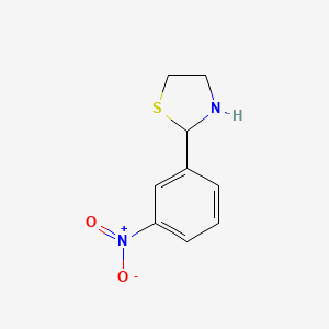 molecular formula C9H10N2O2S B13361724 2-(3-Nitrophenyl)thiazolidine CAS No. 75808-93-4