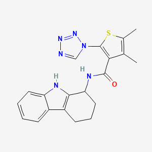 molecular formula C20H20N6OS B13361727 4,5-dimethyl-2-(1H-tetraazol-1-yl)-N-(2,3,4,9-tetrahydro-1H-carbazol-1-yl)-3-thiophenecarboxamide 