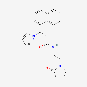 molecular formula C23H25N3O2 B13361734 3-(naphthalen-1-yl)-N-[2-(2-oxopyrrolidin-1-yl)ethyl]-3-(1H-pyrrol-1-yl)propanamide 