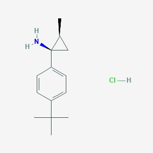 molecular formula C14H22ClN B13361749 (1R,2S)-1-(4-(tert-Butyl)phenyl)-2-methylcyclopropan-1-amine hydrochloride 