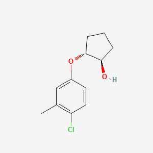 molecular formula C12H15ClO2 B13361788 Rel-(1R,2R)-2-(4-chloro-3-methylphenoxy)cyclopentan-1-ol 