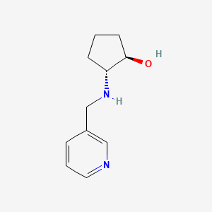 molecular formula C11H16N2O B13361814 (1R,2R)-2-((Pyridin-3-ylmethyl)amino)cyclopentan-1-ol 