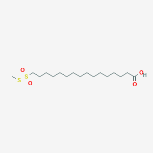 molecular formula C17H34O4S2 B13361815 16-((Methylthio)sulfonyl)hexadecanoic acid 