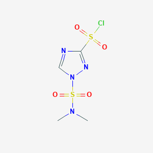 molecular formula C4H7ClN4O4S2 B13361833 1-(N,N-Dimethylsulfamoyl)-1H-1,2,4-triazole-3-sulfonyl chloride CAS No. 171967-86-5