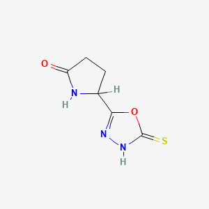 5-(5-Sulfanyl-1,3,4-oxadiazol-2-yl)pyrrolidin-2-one