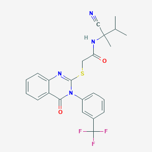 N-(1-cyano-1,2-dimethylpropyl)-2-({4-oxo-3-[3-(trifluoromethyl)phenyl]-3,4-dihydroquinazolin-2-yl}sulfanyl)acetamide