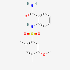 molecular formula C16H18N2O4S B13361959 2-{[(5-Methoxy-2,4-dimethylphenyl)sulfonyl]amino}benzamide 