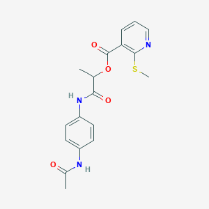 1-[(4-Acetamidophenyl)carbamoyl]ethyl 2-(methylsulfanyl)pyridine-3-carboxylate