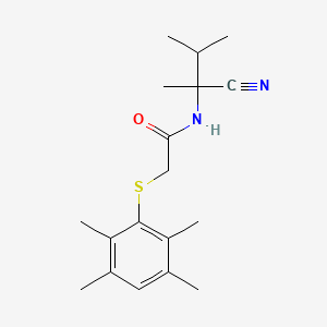 molecular formula C18H26N2OS B13362009 N-(1-cyano-1,2-dimethylpropyl)-2-[(2,3,5,6-tetramethylphenyl)sulfanyl]acetamide 