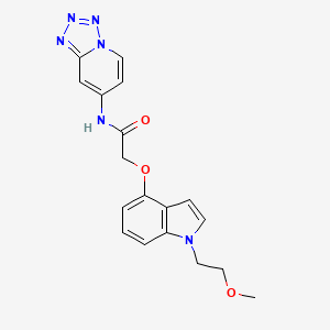 2-((1-(2-methoxyethyl)-1H-indol-4-yl)oxy)-N-(tetrazolo[1,5-a]pyridin-7-yl)acetamide