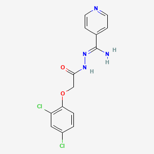 molecular formula C14H12Cl2N4O2 B13362089 2-(2,4-dichlorophenoxy)-N'-[imino(4-pyridinyl)methyl]acetohydrazide 