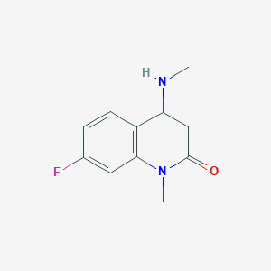 molecular formula C11H13FN2O B13362097 7-Fluoro-1-methyl-4-(methylamino)-3,4-dihydroquinolin-2(1H)-one 