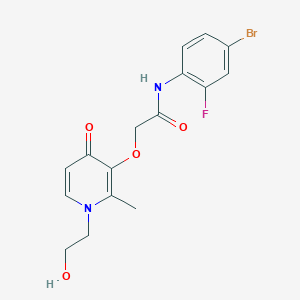 N-(4-bromo-2-fluorophenyl)-2-((1-(2-hydroxyethyl)-2-methyl-4-oxo-1,4-dihydropyridin-3-yl)oxy)acetamide