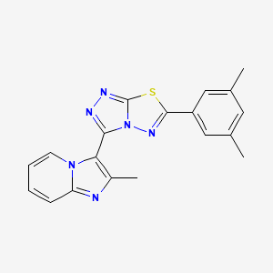 molecular formula C19H16N6S B13362138 3-[6-(3,5-Dimethylphenyl)[1,2,4]triazolo[3,4-b][1,3,4]thiadiazol-3-yl]-2-methylimidazo[1,2-a]pyridine 