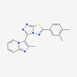 molecular formula C19H16N6S B13362173 3-[6-(3,4-Dimethylphenyl)[1,2,4]triazolo[3,4-b][1,3,4]thiadiazol-3-yl]-2-methylimidazo[1,2-a]pyridine 