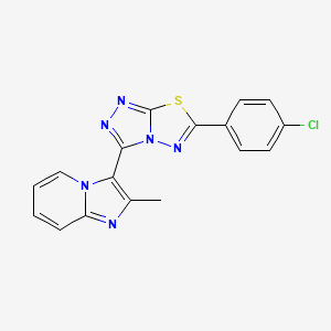 3-[6-(4-Chlorophenyl)[1,2,4]triazolo[3,4-b][1,3,4]thiadiazol-3-yl]-2-methylimidazo[1,2-a]pyridine