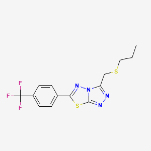 3-[(Propylsulfanyl)methyl]-6-[4-(trifluoromethyl)phenyl][1,2,4]triazolo[3,4-b][1,3,4]thiadiazole