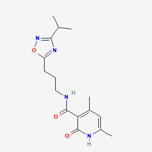 2-hydroxy-4,6-dimethyl-N-{3-[3-(propan-2-yl)-1,2,4-oxadiazol-5-yl]propyl}pyridine-3-carboxamide