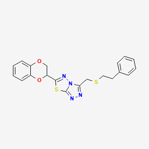 6-(2,3-Dihydro-1,4-benzodioxin-2-yl)-3-{[(2-phenylethyl)sulfanyl]methyl}[1,2,4]triazolo[3,4-b][1,3,4]thiadiazole