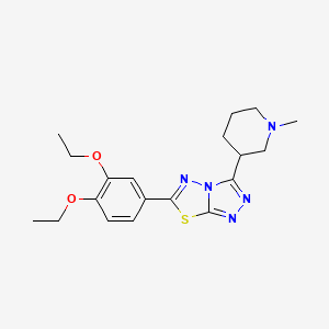 molecular formula C19H25N5O2S B13362373 6-(3,4-Diethoxyphenyl)-3-(1-methyl-3-piperidinyl)[1,2,4]triazolo[3,4-b][1,3,4]thiadiazole 