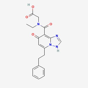 molecular formula C19H20N4O4 B13362376 Ethyl (7-hydroxy-5-phenethyl-[1,2,4]triazolo[1,5-a]pyridine-8-carbonyl)glycinate 