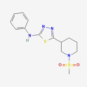 5-[1-(methylsulfonyl)piperidin-3-yl]-N-phenyl-1,3,4-thiadiazol-2-amine