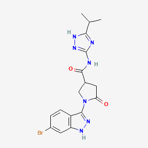 1-(6-bromo-2H-indazol-3-yl)-5-oxo-N-[5-(propan-2-yl)-1H-1,2,4-triazol-3-yl]pyrrolidine-3-carboxamide