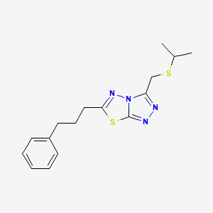 Isopropyl [6-(3-phenylpropyl)[1,2,4]triazolo[3,4-b][1,3,4]thiadiazol-3-yl]methyl sulfide