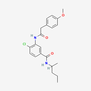 4-chloro-3-{[(4-methoxyphenyl)acetyl]amino}-N-(1-methylbutyl)benzamide