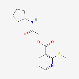 molecular formula C14H18N2O3S B13362500 2-(Cyclopentylamino)-2-oxoethyl 2-(methylthio)nicotinate 