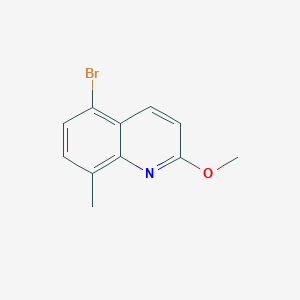 molecular formula C11H10BrNO B13362524 5-Bromo-2-methoxy-8-methylquinoline 