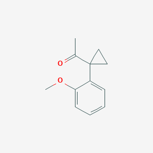 molecular formula C12H14O2 B13362546 1-[1-(2-Methoxyphenyl)cyclopropyl]ethan-1-one 