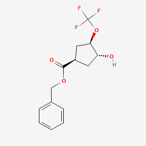 Rel-benzyl (1R,3R,4R)-3-hydroxy-4-(trifluoromethoxy)cyclopentane-1-carboxylate