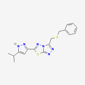 benzyl [6-(5-isopropyl-1H-pyrazol-3-yl)[1,2,4]triazolo[3,4-b][1,3,4]thiadiazol-3-yl]methyl sulfide