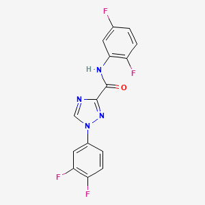 molecular formula C15H8F4N4O B13362699 N-(2,5-difluorophenyl)-1-(3,4-difluorophenyl)-1H-1,2,4-triazole-3-carboxamide 