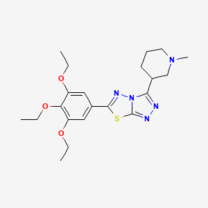 molecular formula C21H29N5O3S B13362707 3-(1-Methyl-3-piperidinyl)-6-(3,4,5-triethoxyphenyl)[1,2,4]triazolo[3,4-b][1,3,4]thiadiazole 