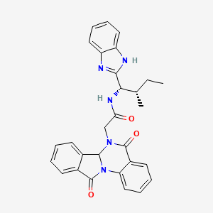 molecular formula C29H27N5O3 B13362732 N-[1-(1H-benzimidazol-2-yl)-2-methylbutyl]-2-(5,11-dioxo-6a,11-dihydroisoindolo[2,1-a]quinazolin-6(5H)-yl)acetamide 