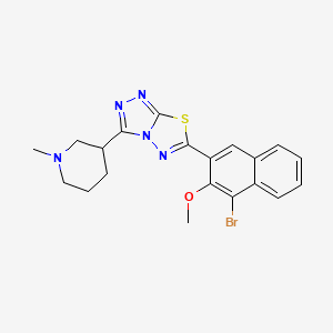 molecular formula C20H20BrN5OS B13362743 6-(4-Bromo-3-methoxynaphthalen-2-yl)-3-(1-methylpiperidin-3-yl)[1,2,4]triazolo[3,4-b][1,3,4]thiadiazole 