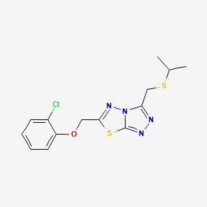 2-Chlorophenyl {3-[(isopropylsulfanyl)methyl][1,2,4]triazolo[3,4-b][1,3,4]thiadiazol-6-yl}methyl ether