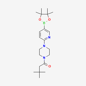 3,3-Dimethyl-1-(4-(5-(4,4,5,5-tetramethyl-1,3,2-dioxaborolan-2-yl)pyridin-2-yl)piperazin-1-yl)butan-1-one