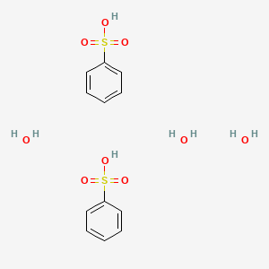 molecular formula C12H18O9S2 B13362765 Benzenesulfonic acid sesquihydrate CAS No. 5928-72-3