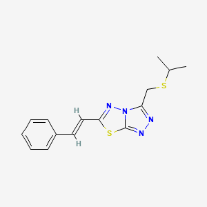 molecular formula C15H16N4S2 B13362773 Isopropyl [6-(2-phenylvinyl)[1,2,4]triazolo[3,4-b][1,3,4]thiadiazol-3-yl]methyl sulfide 